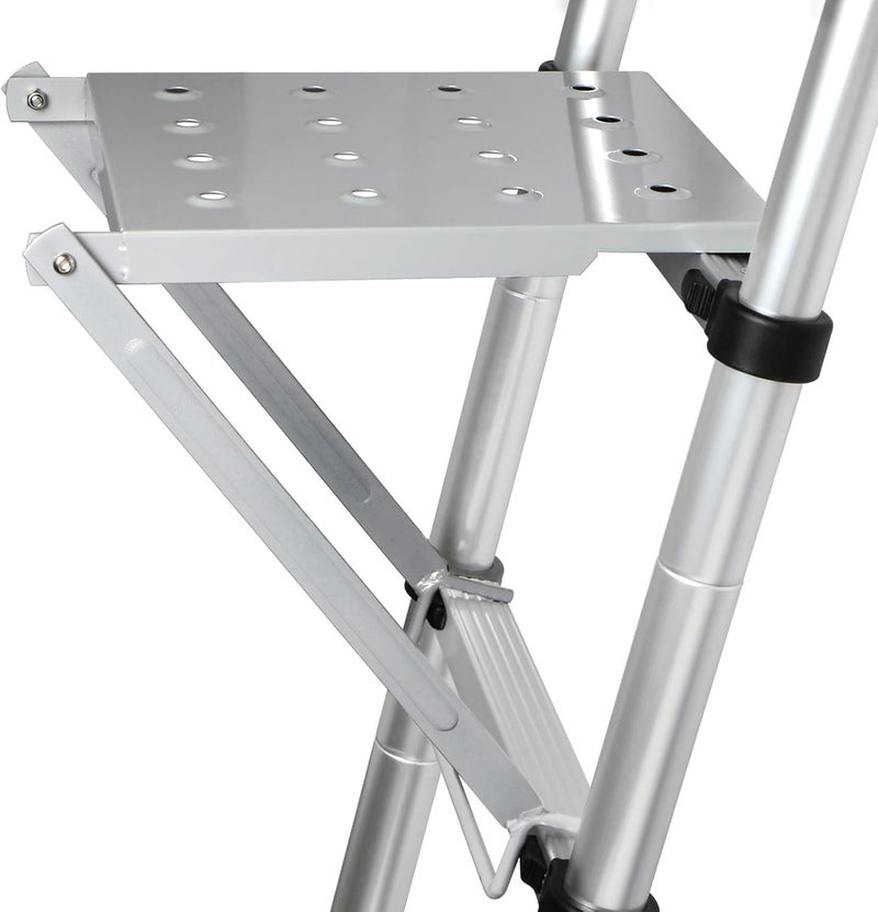 TooCust Platform Accessories for Painters, Anti-Slip Extension Ladder Work Platform System, Work Tray for Tools, Heavy Duty Accessory for Most Ladders, 400 lbs Capacity (Silver) - Image 1
